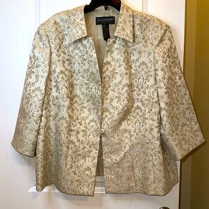 Jessica Howard jacket 3/4 sleeve 1 button closure fancy formal sequence & beads